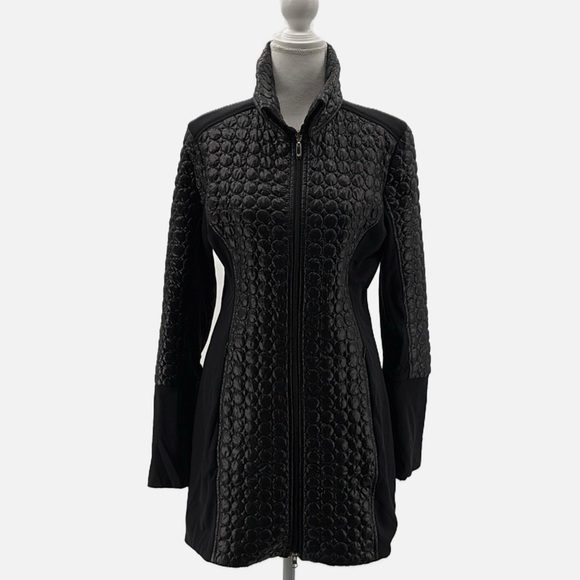 Anatomie Quilted Puffer Zip Front Coat/Long Jacket in Black - Size Small - Picture 1 of 8